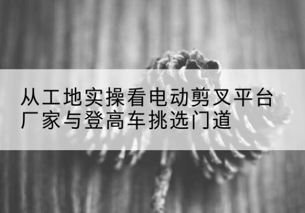 温县电动剪叉升降平台厂家-从工地实操看电动剪叉平台厂家与登高车挑选门道